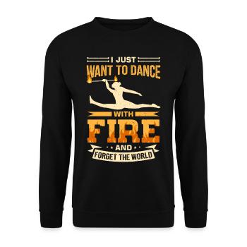 Fire Baton Fire Dance Fire Dancer Fire Dancer - Unisex Sweatshirt - black - Front - Alina (178cm) & Michal (187cm)