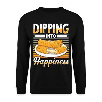 Bâtonnets de mozzarella au fromage - Sweat-shirt Unisexe - noir - Devant - Alina (178cm) & Michal (187cm)