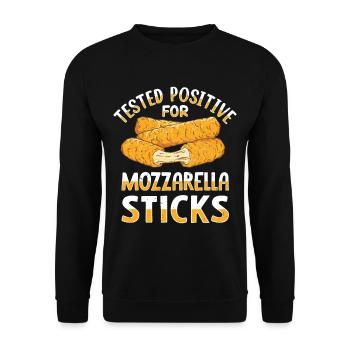 Bâtonnets de mozzarella au fromage - Sweat-shirt Unisexe - noir - Devant - Alina (178cm) & Michal (187cm)