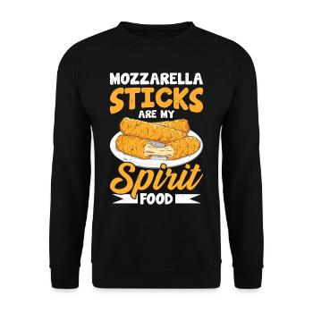Bâtonnets de mozzarella au fromage - Sweat-shirt Unisexe - noir - Devant - Alina (178cm) & Michal (187cm)