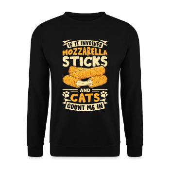 Bâtonnets de mozzarella au fromage - Sweat-shirt Unisexe - noir - Devant - Alina (178cm) & Michal (187cm)