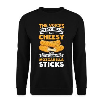 Bâtonnets de mozzarella au fromage - Sweat-shirt Unisexe - noir - Devant - Alina (178cm) & Michal (187cm)