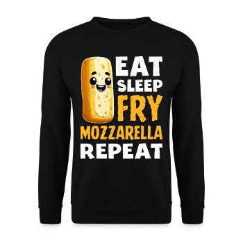 Mozzarella Sticks Käse - Unisex Pullover - Schwarz - Vorne - Alina (178cm) & Michal (187cm)