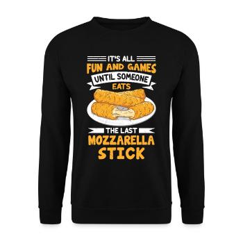 Bâtonnets de mozzarella au fromage - Sweat-shirt Unisexe - noir - Devant - Alina (178cm) & Michal (187cm)