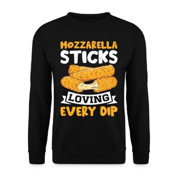 Mozzarella Sticks Käse - Unisex Pullover - Schwarz - Vorne - Alina (178cm) & Michal (187cm)