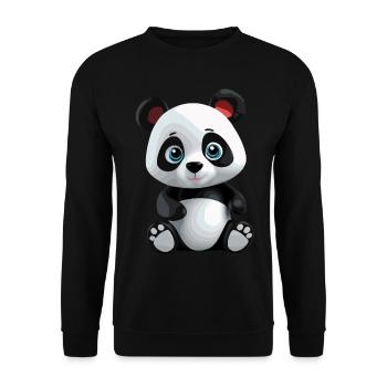 Panda - Unisex Pullover - Schwarz - Vorne - Alina (178cm) & Michal (187cm)