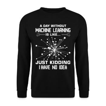 Machine Learning Algorithms AI Data Analyst - Unisex Sweatshirt - black - Front - Alina (178cm) & Michal (187cm)
