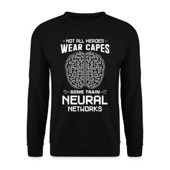 Machine Learning Algorithmen KI Datenanalyst - Unisex Pullover - Schwarz - Vorne - Alina (178cm) & Michal (187cm)
