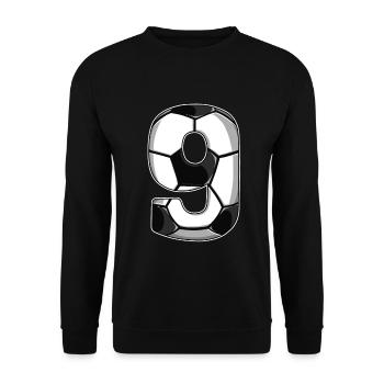 9th Birthday Football - Unisex Sweatshirt - black - Front - Alina (178cm) & Michal (187cm)