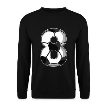 8th Birthday Football - Unisex Sweatshirt - black - Front - Alina (178cm) & Michal (187cm)