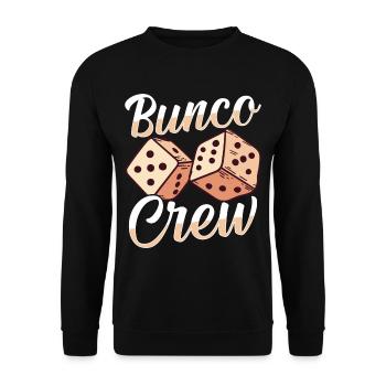 Roll Into Fun With Bunco Crew Dice Game Design - Unisex Sweatshirt - black - Front - Alina (178cm) & Michal (187cm)