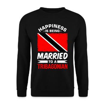 Le bonheur, c’est être marié à un tribagonien - Sweat-shirt Unisexe - noir - Devant - Alina (178cm) & Michal (187cm)