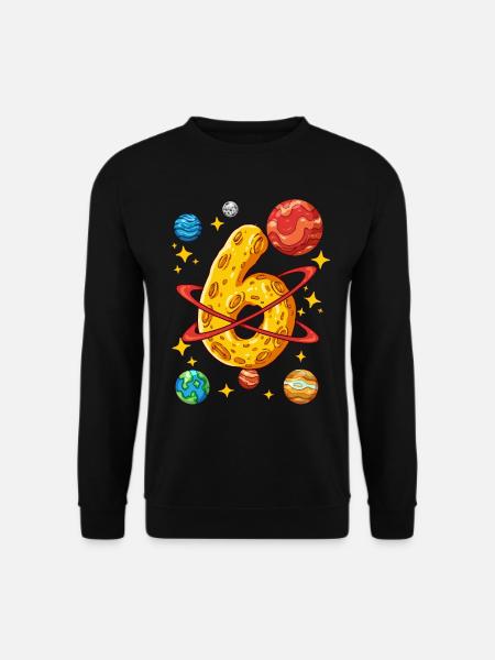 6 Geburtstag Weltall Weltraum Astronaut 6 Jahre - Unisex Pullover - Schwarz