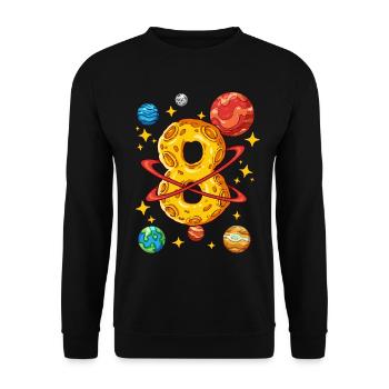 8 Birthday Space Space Astronaut 8 Years - Unisex Sweatshirt - black - Front - Alina (178cm) & Michal (187cm)