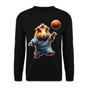 Guinea Pig Basketball - Unisex Sweatshirt - black - Front - Alina (178cm) & Michal (187cm)