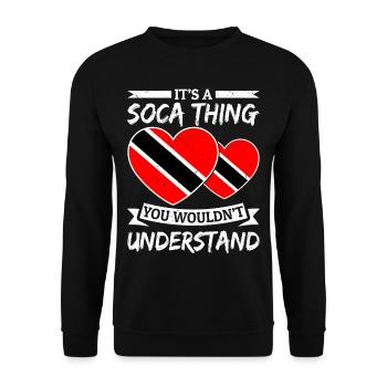 Soca Tanz Trinidad Tobago - Unisex Pullover - Schwarz - Vorne - Alina (178cm) & Michal (187cm)