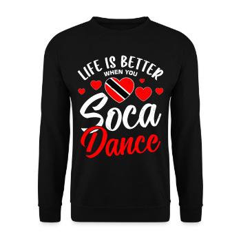 Soca Tanz Trinidad Tobago - Unisex Pullover - Schwarz - Vorne - Alina (178cm) & Michal (187cm)