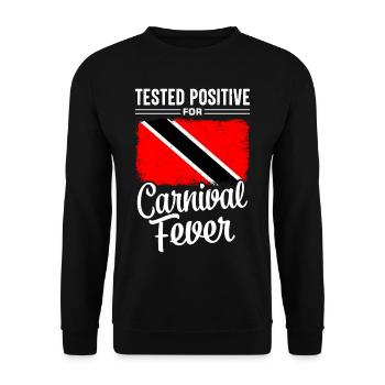 Positiv Auf Karnevalsfieber Getestet - Unisex Pullover - Schwarz - Vorne - Alina (178cm) & Michal (187cm)