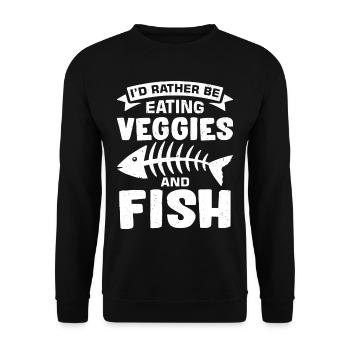Je préfère manger des légumes et du poisson - Sweat-shirt Unisexe - noir - Devant - Alina (178cm) & Michal (187cm)