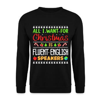 Englisch Lehrer - Unisex Pullover - Schwarz - Vorne - Alina (178cm) & Michal (187cm)