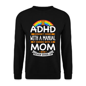 Drôle de dicton sur le TDAH - Sweat-shirt Unisexe - noir - Devant - Alina (178cm) & Michal (187cm)