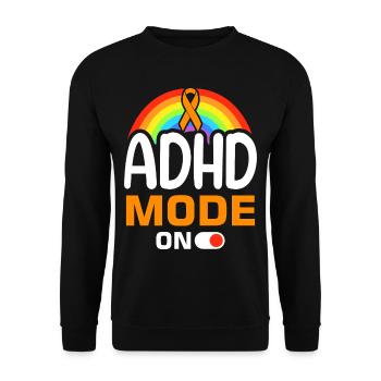Funny ADHD saying - Unisex Sweatshirt - black - Front - Alina (178cm) & Michal (187cm)