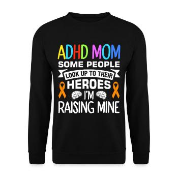 Funny ADHD saying - Unisex Sweatshirt - black - Front - Alina (178cm) & Michal (187cm)