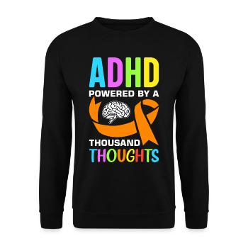 Funny ADHD saying - Unisex Sweatshirt - black - Front - Alina (178cm) & Michal (187cm)