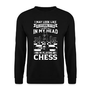 Grandmaster's Chess Chessboard for Chess Players - Unisex Sweatshirt - black - Front - Alina (178cm) & Michal (187cm)