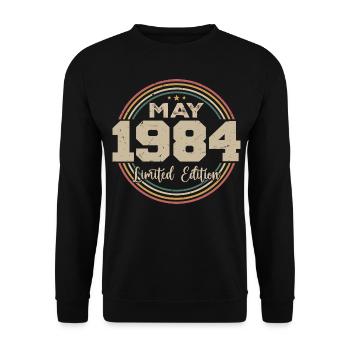 Mai 1984 Vintage Nées En Mai 1984 Anniversaire - Sweat-shirt Unisexe - noir - Devant - Alina (178cm) & Michal (187cm)