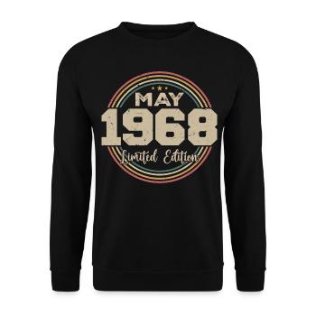 Mai 1968 Vintage Nées En Mai 1968 Anniversaire - Sweat-shirt Unisexe - noir - Devant - Alina (178cm) & Michal (187cm)