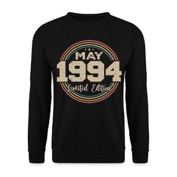 Mai 1994 Vintage Nées En Mai 1994 Anniversaire - Sweat-shirt Unisexe - noir - Devant - Alina (178cm) & Michal (187cm)