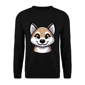 Australischer Dingo - Unisex Pullover - Schwarz - Vorne - Alina (178cm) & Michal (187cm)