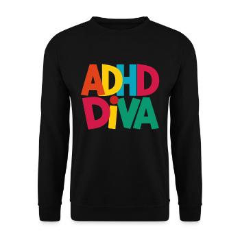 ADHD Humor And Awareness Design - Unisex Sweatshirt - black - Front - Alina (178cm) & Michal (187cm)