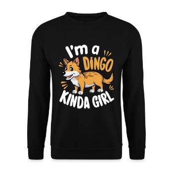 Australischer Dingo - Unisex Pullover - Schwarz - Vorne - Alina (178cm) & Michal (187cm)