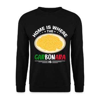 Italien Carbonara Pasta - Unisex Pullover - Schwarz - Vorne - Alina (178cm) & Michal (187cm)