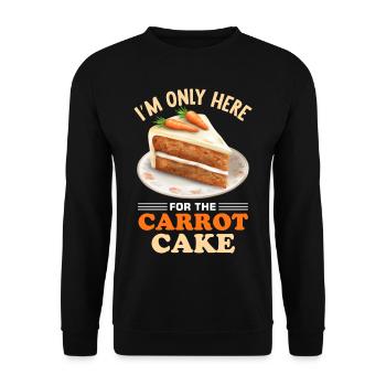 Witziger Karottenkuchen Spruch - Unisex Pullover - Schwarz - Vorne - Alina (178cm) & Michal (187cm)