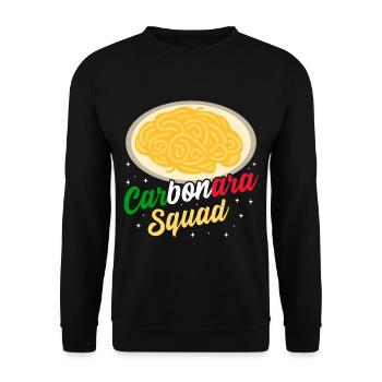 Italien Carbonara Pasta - Unisex Pullover - Schwarz - Vorne - Alina (178cm) & Michal (187cm)