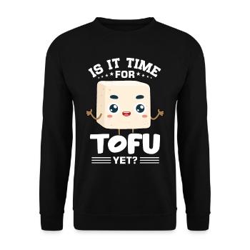 Vegan Vegetarier Design für einen Tofu Fan - Unisex Pullover - Schwarz - Vorne - Alina (178cm) & Michal (187cm)