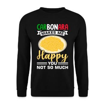 Italien Carbonara Pasta - Unisex Pullover - Schwarz - Vorne - Alina (178cm) & Michal (187cm)