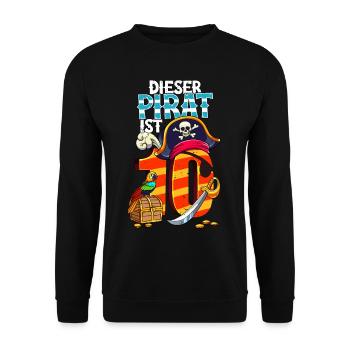 10th Birthday Pirates - Unisex Sweatshirt - black - Front - Alina (178cm) & Michal (187cm)