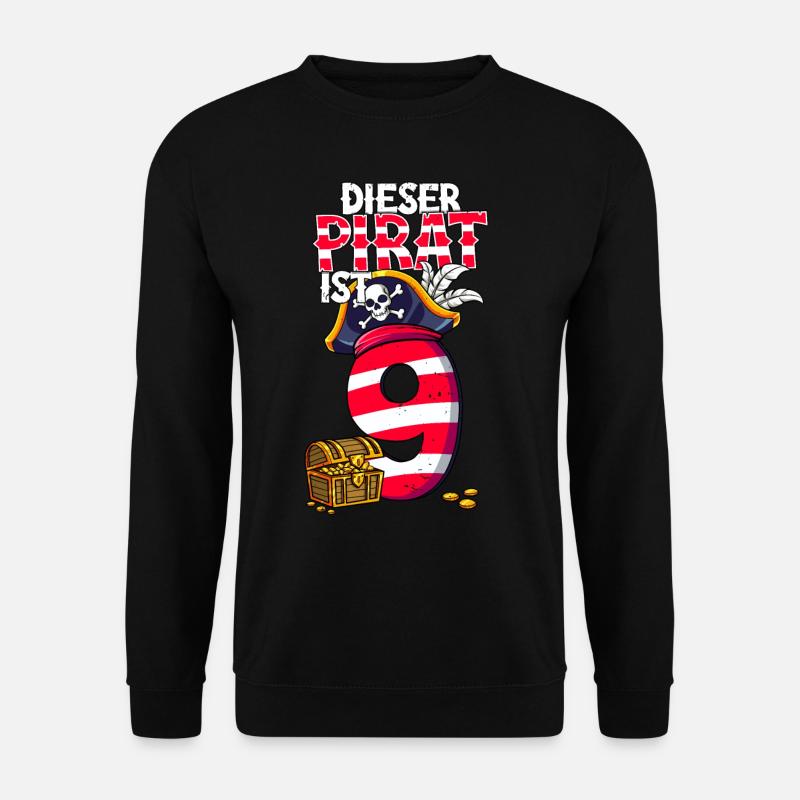 9th Birthday Pirates - Unisex Sweatshirt - black