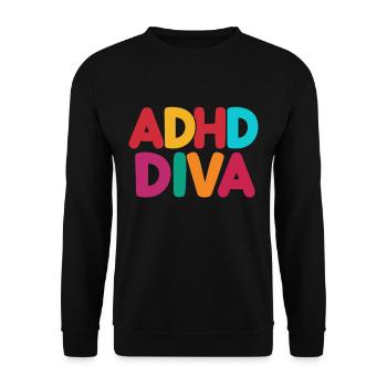 ADHD Humor And Awareness Design - Unisex Sweatshirt - black - Front - Alina (178cm) & Michal (187cm)