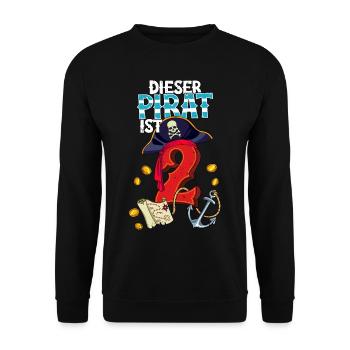 2nd Birthday Pirates - Unisex Sweatshirt - black - Front - Alina (178cm) & Michal (187cm)