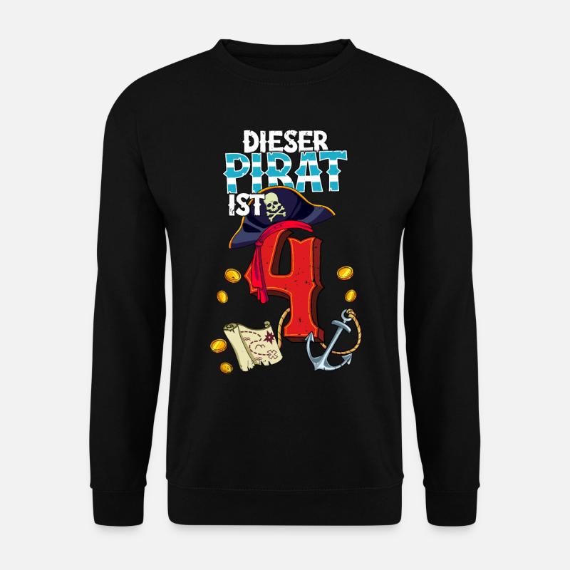 4th Birthday Pirates - Unisex Sweatshirt - black