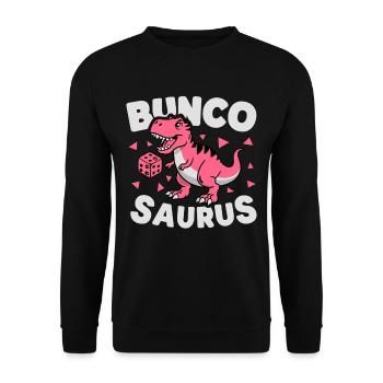 T-Rex Dinosaur Bunco Design for a Bunco Babe - Unisex Sweatshirt - black - Front - Alina (178cm) & Michal (187cm)