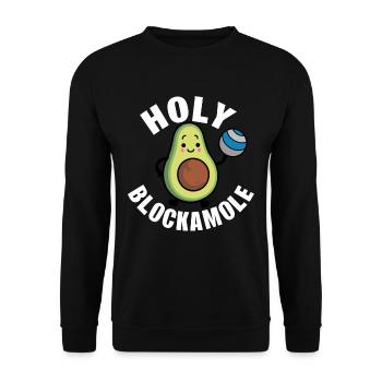 Holy Blockamole Avocado Design für Volleyball - Unisex Pullover - Schwarz - Vorne - Alina (178cm) & Michal (187cm)