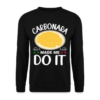 Italien Carbonara Pasta - Unisex Pullover - Schwarz - Vorne - Alina (178cm) & Michal (187cm)