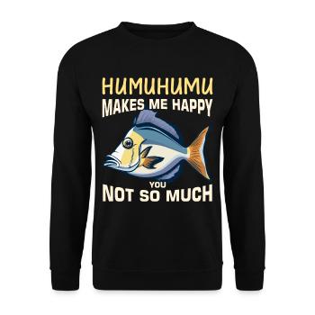 Hawaiian triggerfish Humuhumunukunukuapua'a - Unisex Sweatshirt - black - Front - Alina (178cm) & Michal (187cm)
