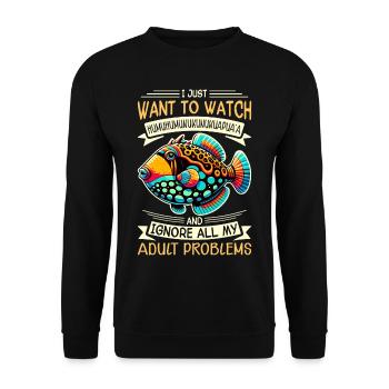 Hawaiian triggerfish Humuhumunukunukuapua'a - Unisex Sweatshirt - black - Front - Alina (178cm) & Michal (187cm)